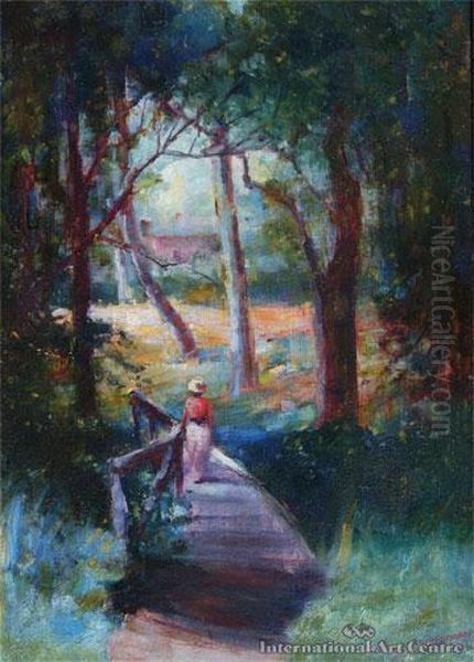 Evening Stroll Oil Painting by Claus Edward Fristrom