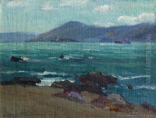 A Breezy Day At Seatoun, Wellington Oil Painting by Claus Edward Fristrom