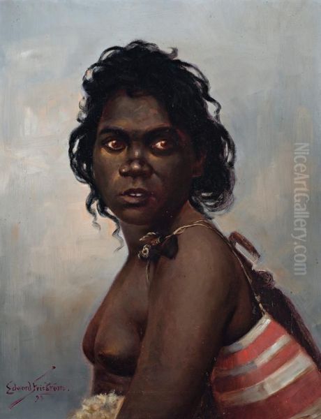 Aboriginal Woman, Queensland Oil Painting by Claus Edward Fristrom