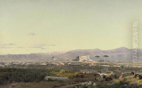 View Of Pompei Oil Painting by Niels Fristrup