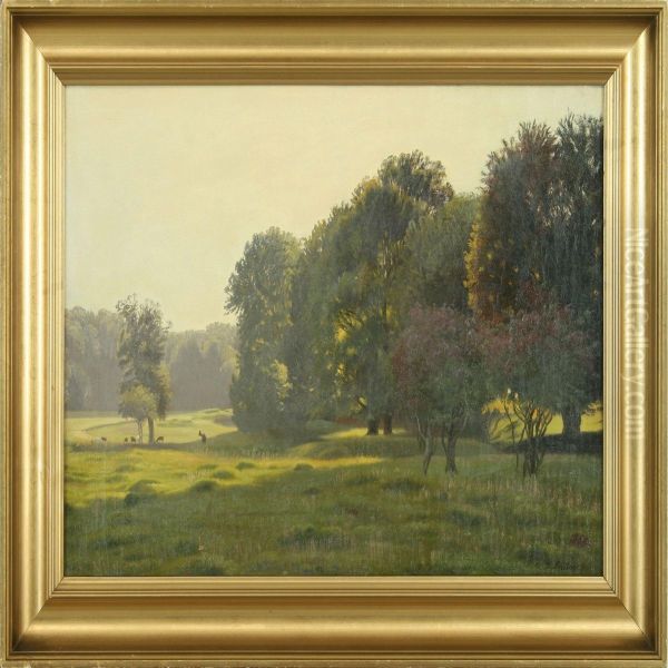 Landscape Fromdyrehaven Oil Painting by Niels Fristrup