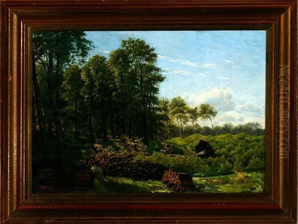 Danish Summer Landscape Outside Horsholm Town, Denmark Oil Painting by Niels Fristrup