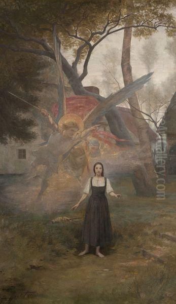 La Vision De Jeanne D'arc Oil Painting by Pierre Fritel