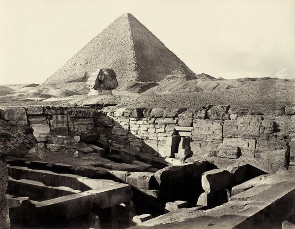 The Great Pyramid And Excavated Temple Oil Painting by Francis Frith