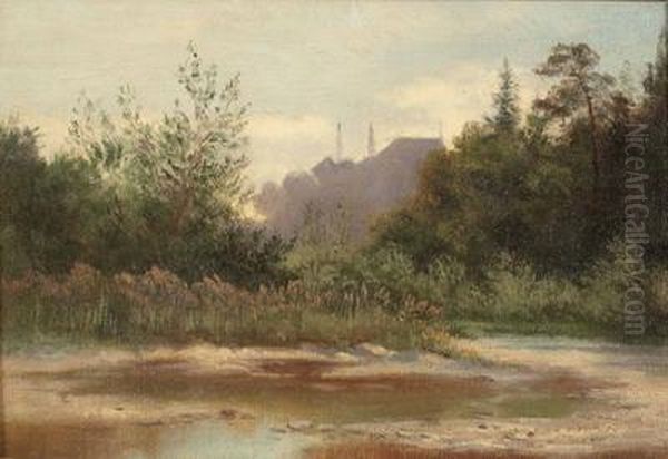 Flusslandschaft Oil Painting by Melchior Fritsch