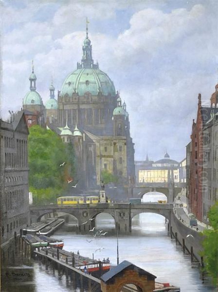 Ansicht Von Berlin Mit Blick Auf Dom. Oil Painting by Bersch Fritz