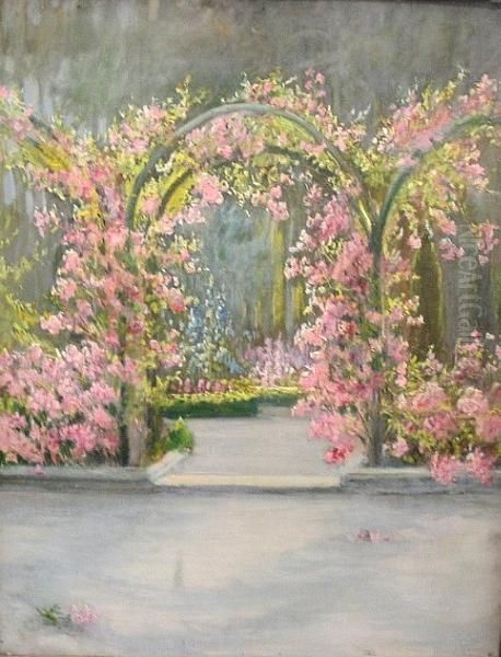 A Garden In Bloom Oil Painting by Maren Margrethe Froelich