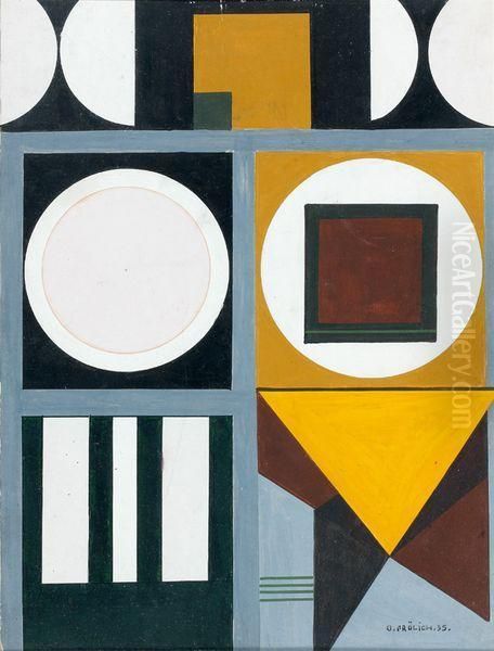 Composition Geometrique Oil Painting by O. Frolich