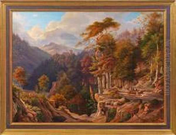 Wildhatz Vor Schlosseberstein Oil Painting by Carl Ludwig Frommel