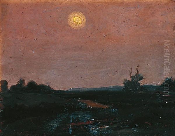 Clair De Lune Oil Painting by Charles Henry Fromuth