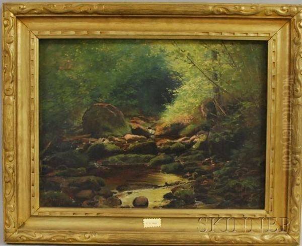 Woodland Stream Oil Painting by George Albert Frost