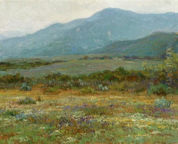 Foothill Landscape With Wildflowers Oil Painting by John Frost