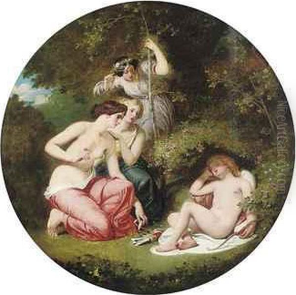 The Disarming Of Cupid Oil Painting by William Edward Frost