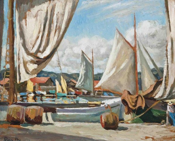 Harbour, St. Tropez Oil Painting by Roger Eliot Fry