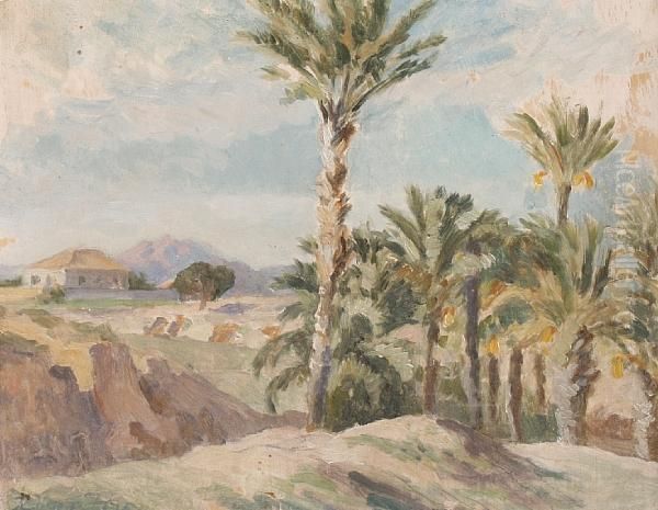 Landscape With Palm Trees Oil Painting by Roger Eliot Fry