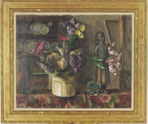 Still Life With African Figure Oil Painting by Roger Eliot Fry