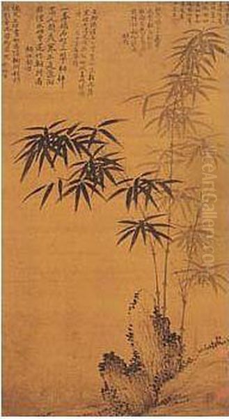 Bamboo Oil Painting by Wang Fu