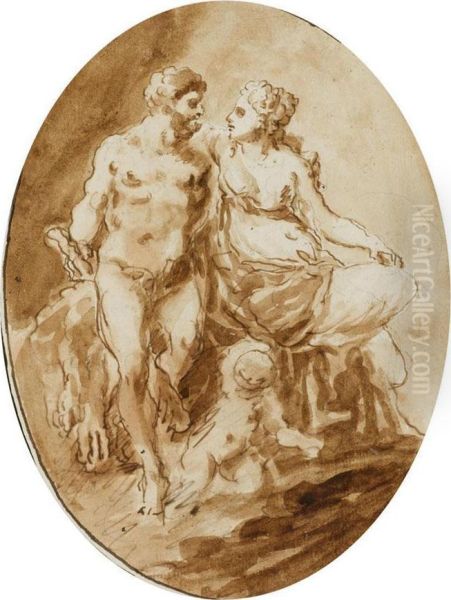 Hercules And Deianira, 1783. Oil Painting by Christoph Fuchs