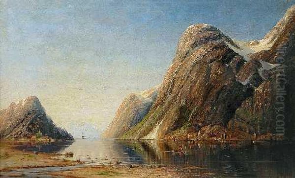 Motiv Vom Sognefjord Oil Painting by Therese Fuchs