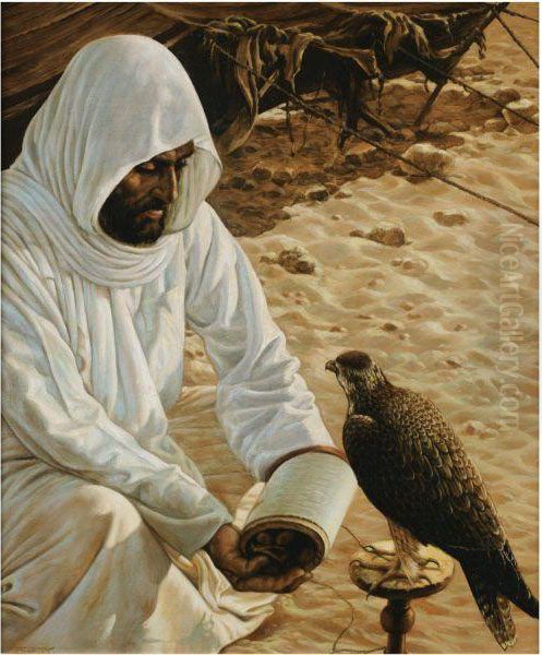 The Falconer Oil Painting by Louis Agassiz Fuertes