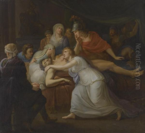 Andromache Lamenting The Death Of Hector Oil Painting by Friedrich Heinrich Fuger