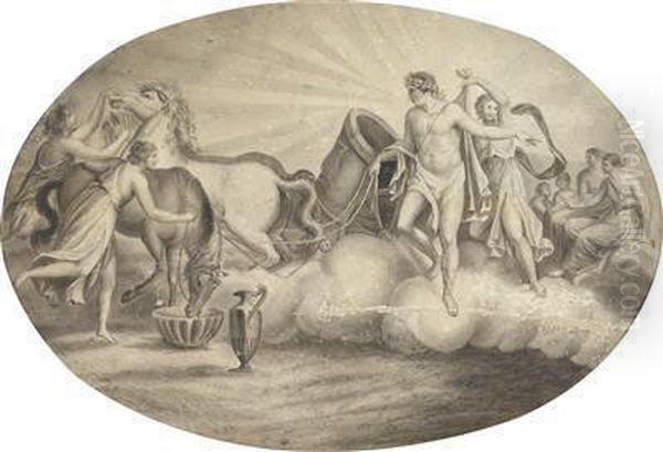 Apollo In His Sun Chariot Oil Painting by Friedrich Heinrich Fuger