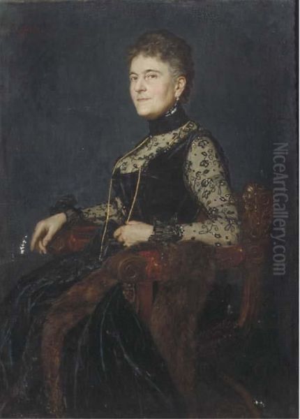 Portrait Of A Lady Oil Painting by Alexander Fuks