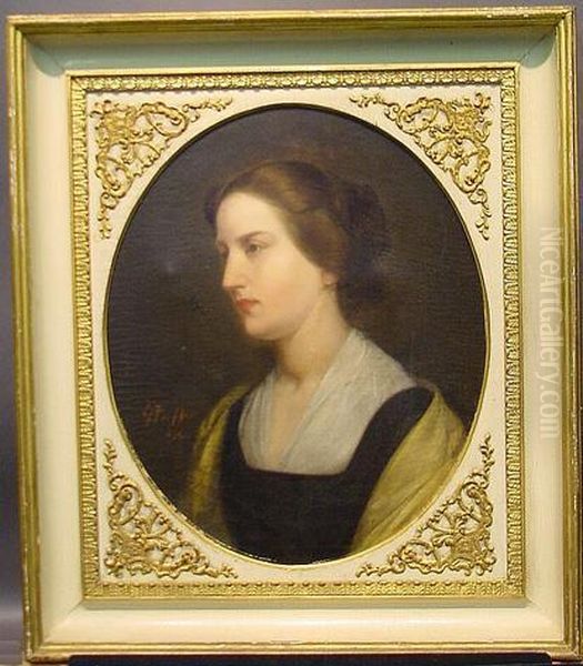 Portrait Of Agnes Gordon Higginson Fuller Oil Painting by George Fuller