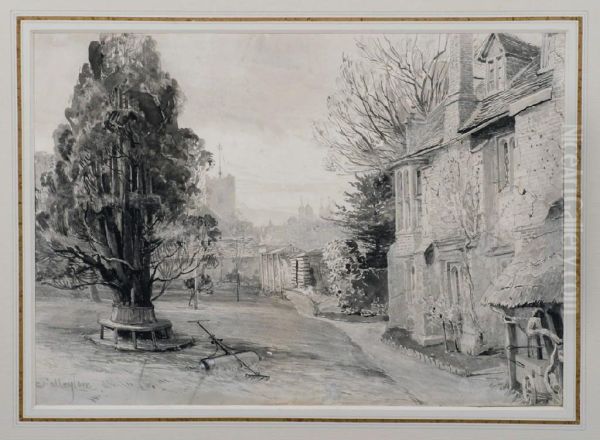 Garden Front Of Grammar School With Holy Trinity Church And Abbots Hospital Oil Painting by John Fulleylove