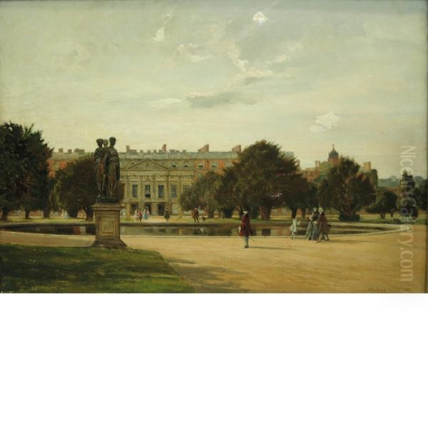 Hampton Court Oil Painting by John Fulleylove