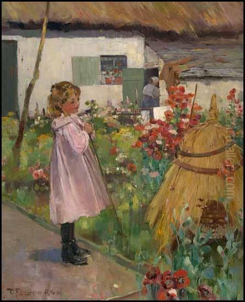 Admiring The Garden Oil Painting by David Fulton