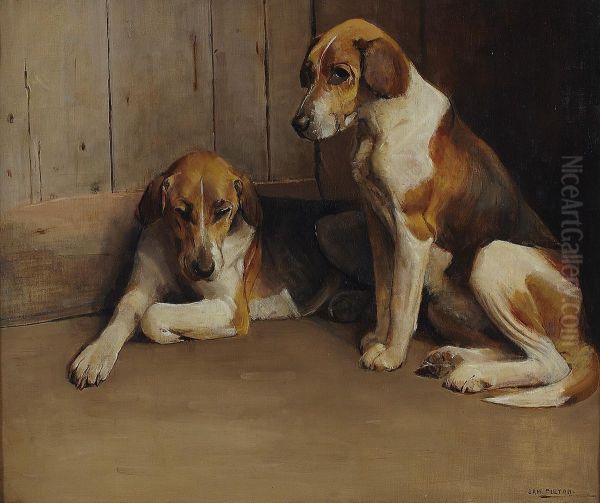 Foxhounds Oil Painting by Samuel Fulton