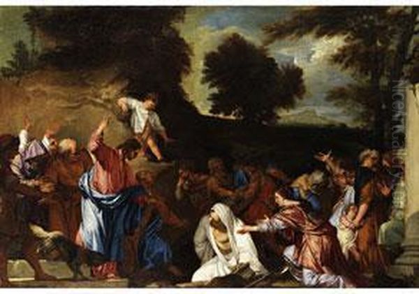 Die Erweckung Des Lazarus Oil Painting by Giovanni Antonio Fumiani