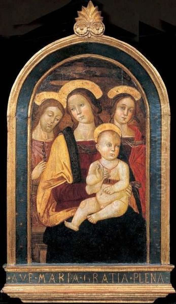 Madonna Con Bambino E Santi Oil Painting by Bernardino Fungai