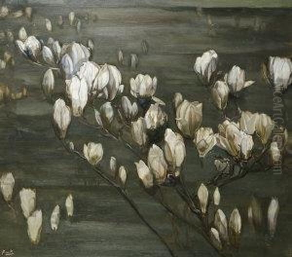 Magnolias At Midnight Oil Painting by Emil Funk