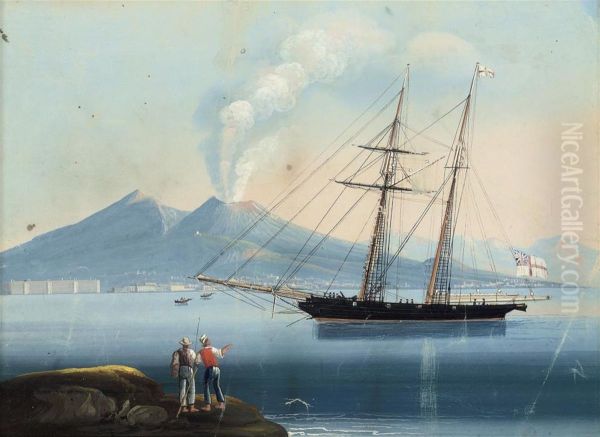 Eruzione Del 1835 Oil Painting by Michele Funno