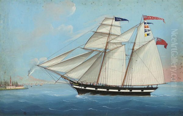 The British Schooner 
Sea Nymph Oil Painting by Michele Funno