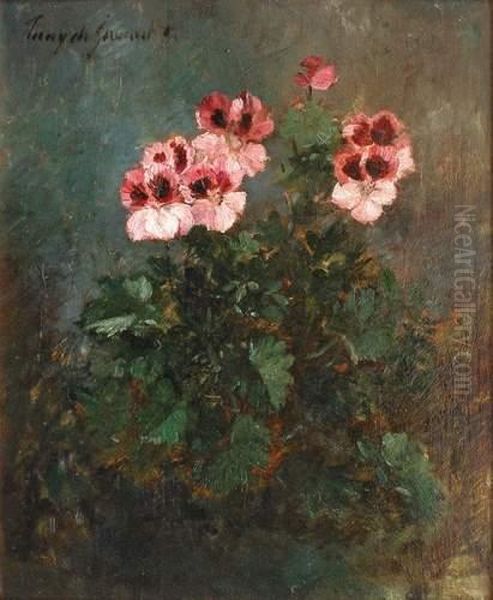 Bouquet De Pensees Oil Painting by Albert Tibule Furcy De Lavault