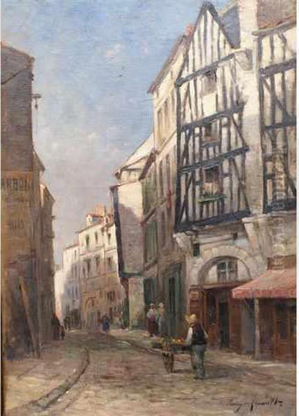 Vieux La Rochelle Oil Painting by Albert Tibule Furcy De Lavault