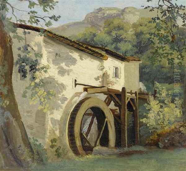 Mill At A Stream Oil Painting by Francois Furet