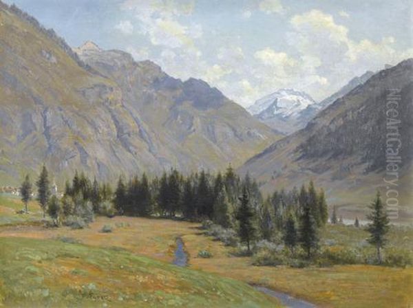 Sommerliche Ansicht Von Savoyen Mit Champagny Oil Painting by Francois Furet