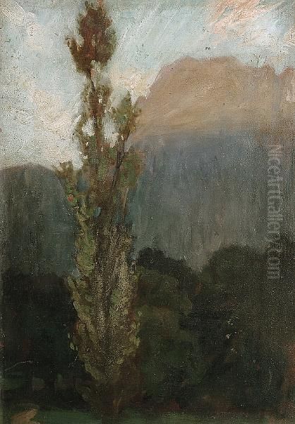 Study Of A Poplar Oil Painting by Charles Wellington Furse