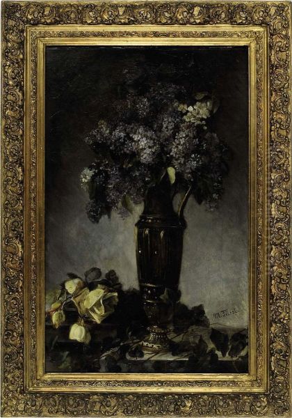 Lilacs In A Vase Oil Painting by Max Furst