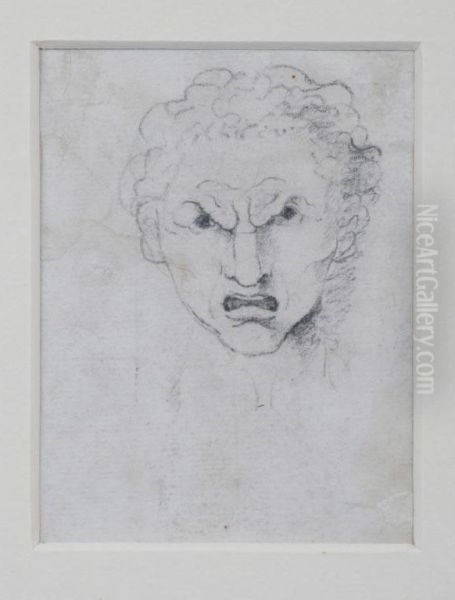 A Study Of An Angry Face Oil Painting by Johann Henry Fuseli