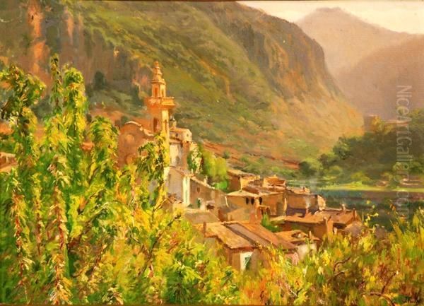 Valldemosa Desde La Carretera Oil Painting by Joan Fuster Bonnin