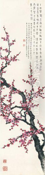 Plum Blossoms Oil Painting by Ding Fuzhi