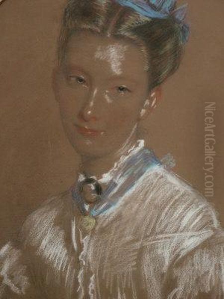 Portrait Of A Lady Oil Painting by William B. Collier Fyfe