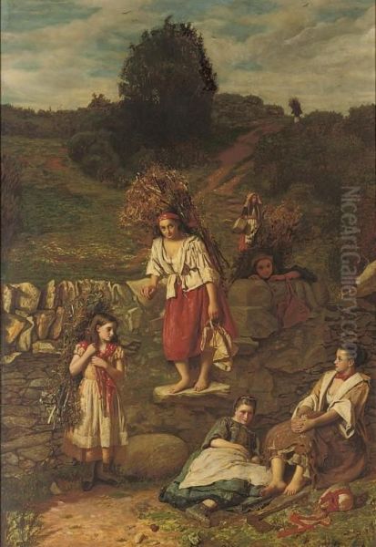 The Faggot Gatherers Oil Painting by William B. Collier Fyfe