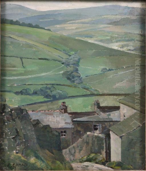 Derbyshire Farm Shed Oil Painting by Ethel Gabain