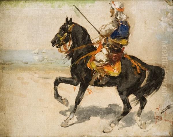 Cavaliere Arabo Oil Painting by Giuseppe Gabani